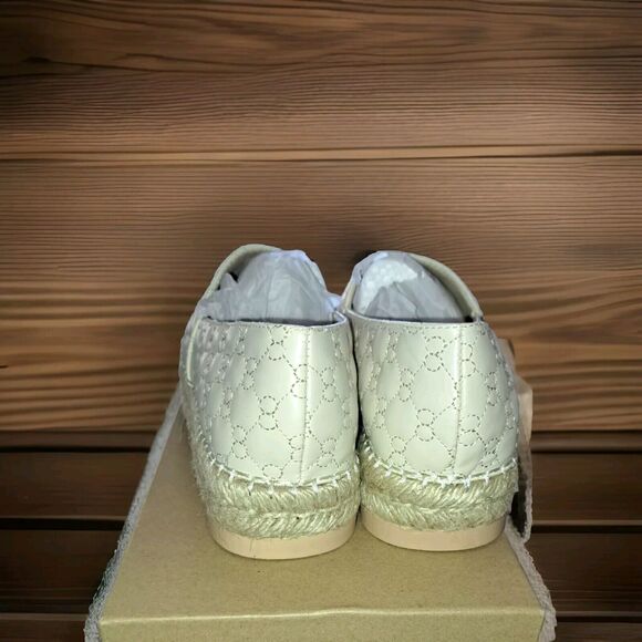 Jijixi Espadrille Cream Quilted Cap Toe slip on flats 245 US 8 Summer Beach - Picture 5 of 6